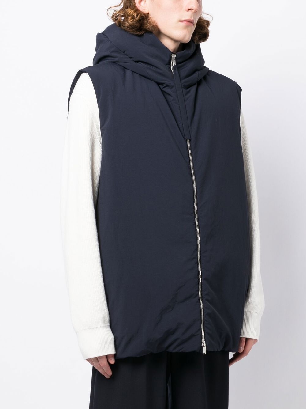 padded sleeveless hooded gilet - 3