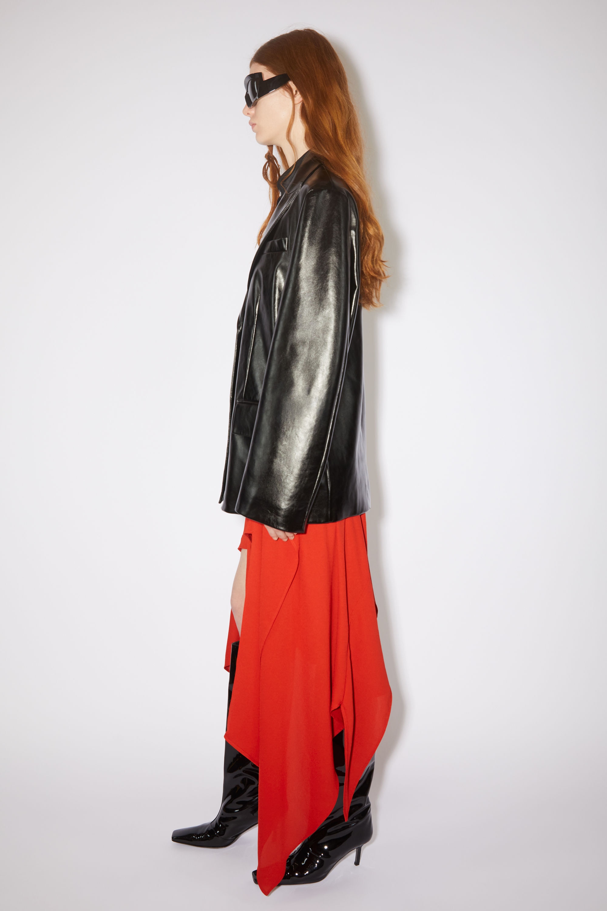 Leather suit jacket - Black - 4