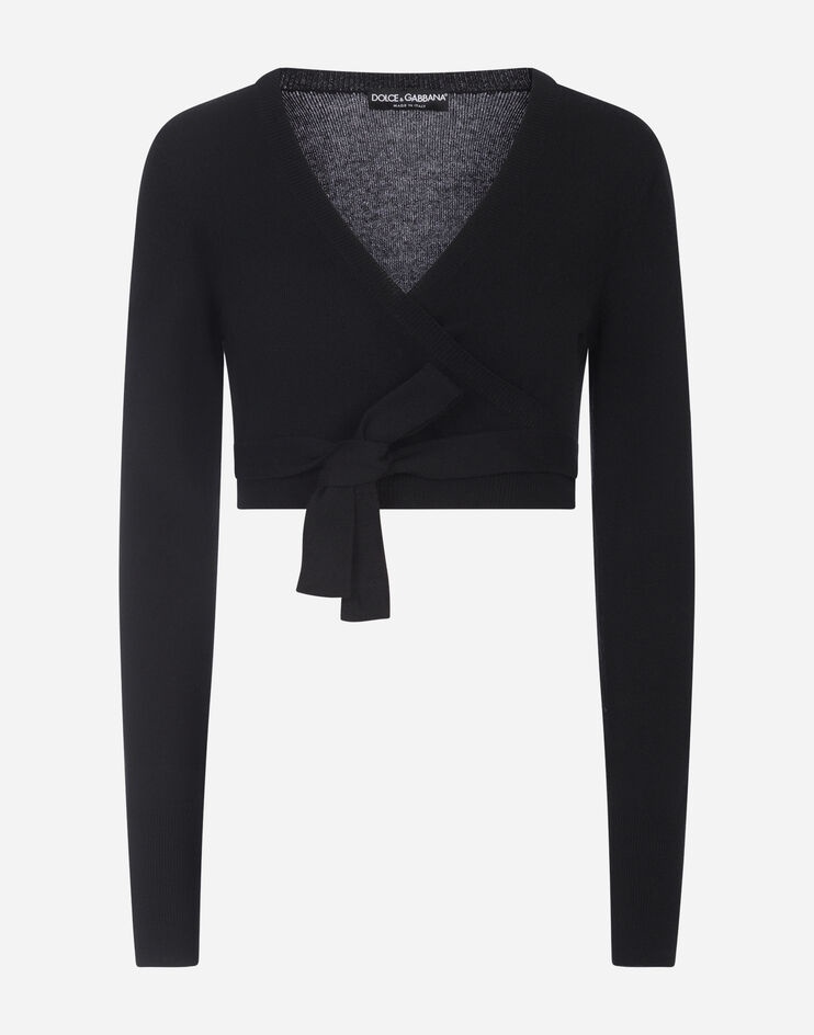 Cropped cashmere wrap cardigan - 3