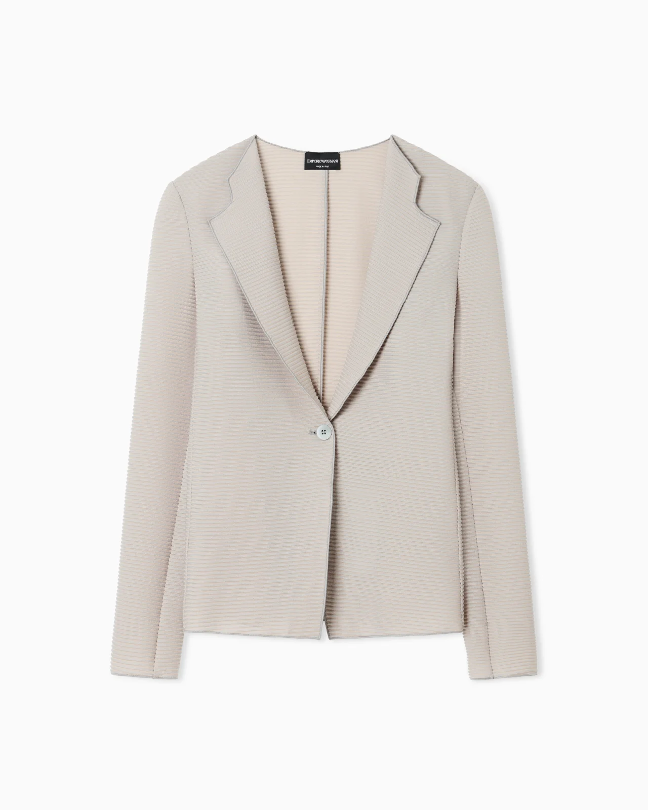 JACKET WITH LAPELS IN CANNETÉ FABRIC - 1