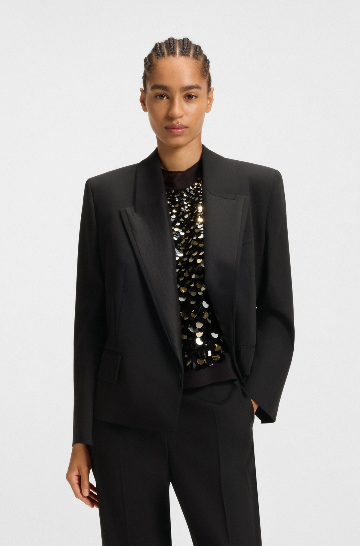 RELAXED-FIT TUXEDO BLAZER IN VIRGIN-WOOL TWILL - 2