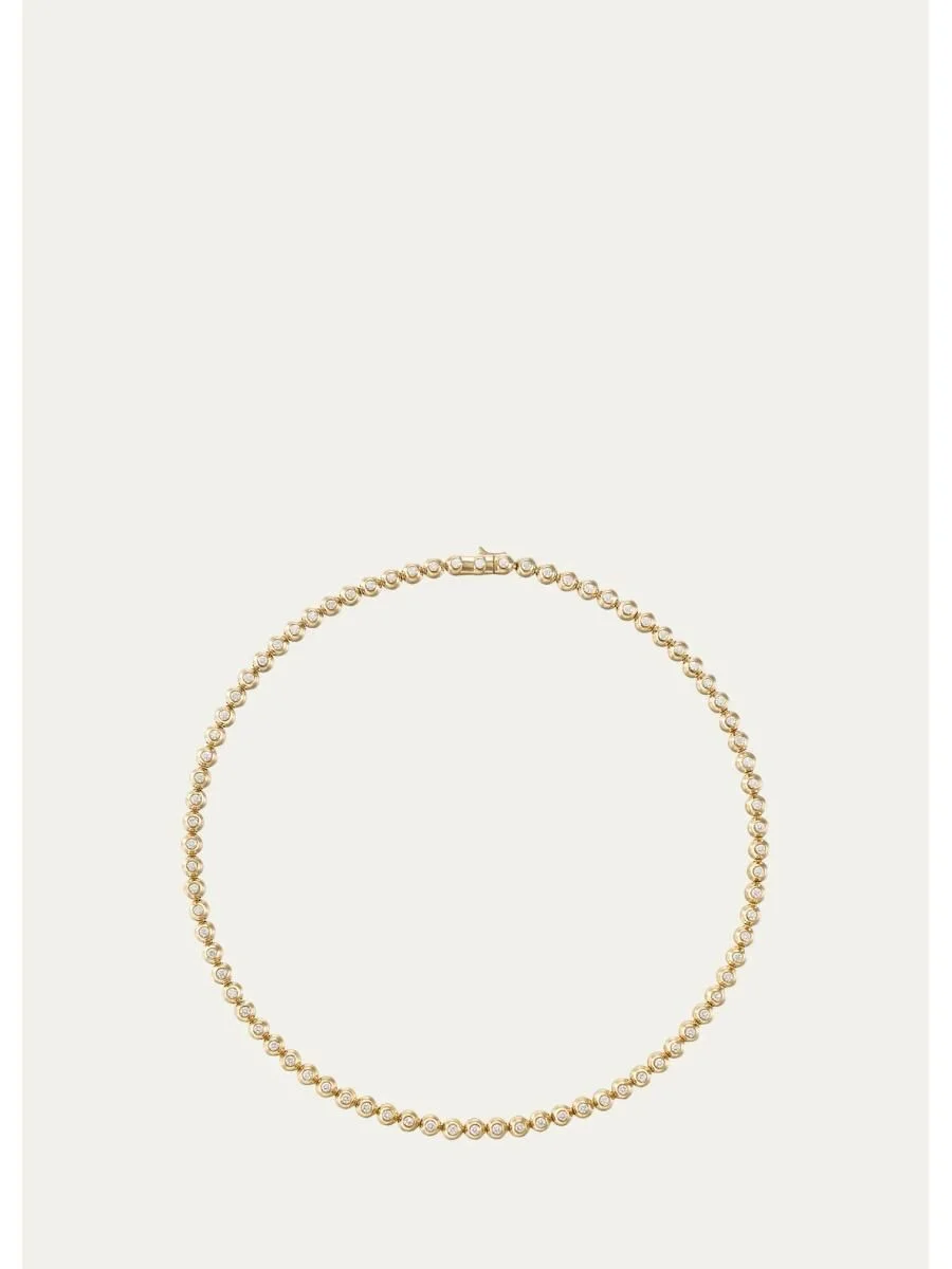 18K Yellow Gold Diamond Audrey Tennis Necklace - 1