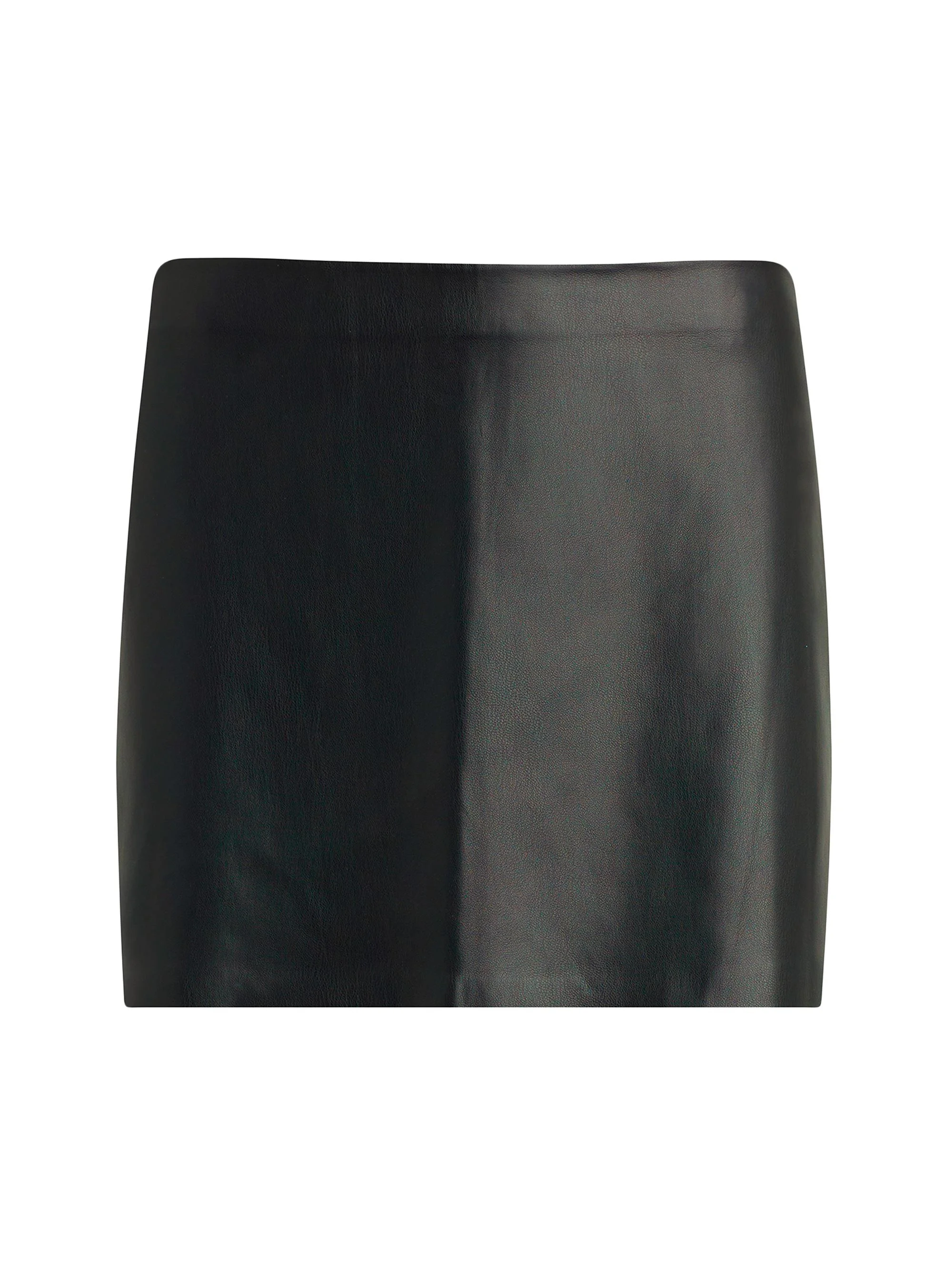 Women's Faux Leather Pencil Miniskirt - Black - 1