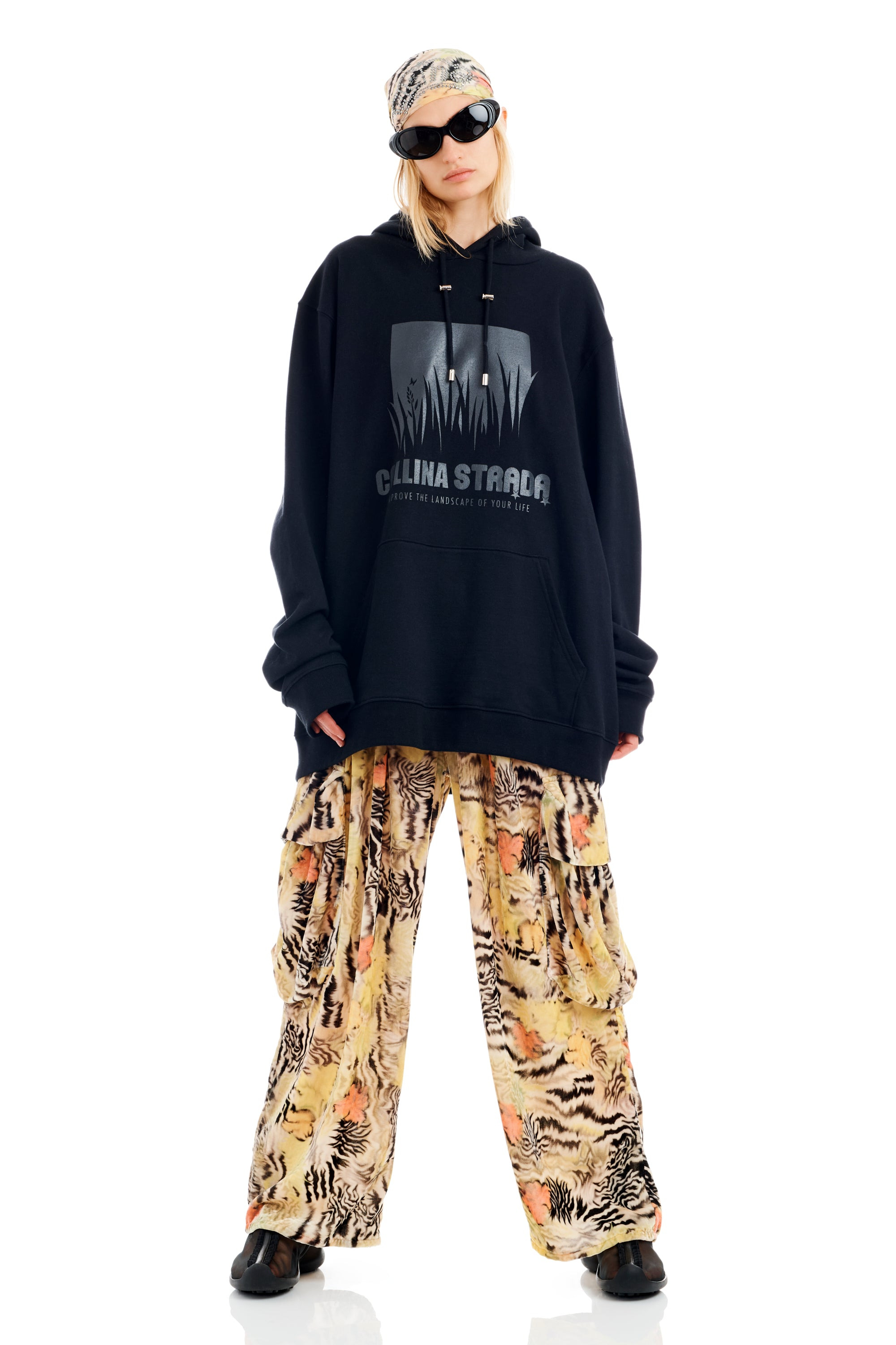 ZEBRA FLORAL PLEATED CARGO PANT - 3