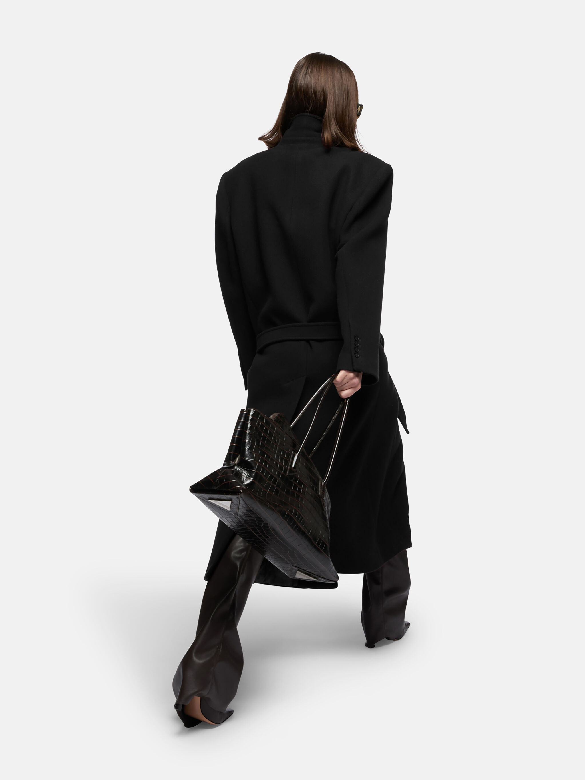BLACK LONG COAT - 4