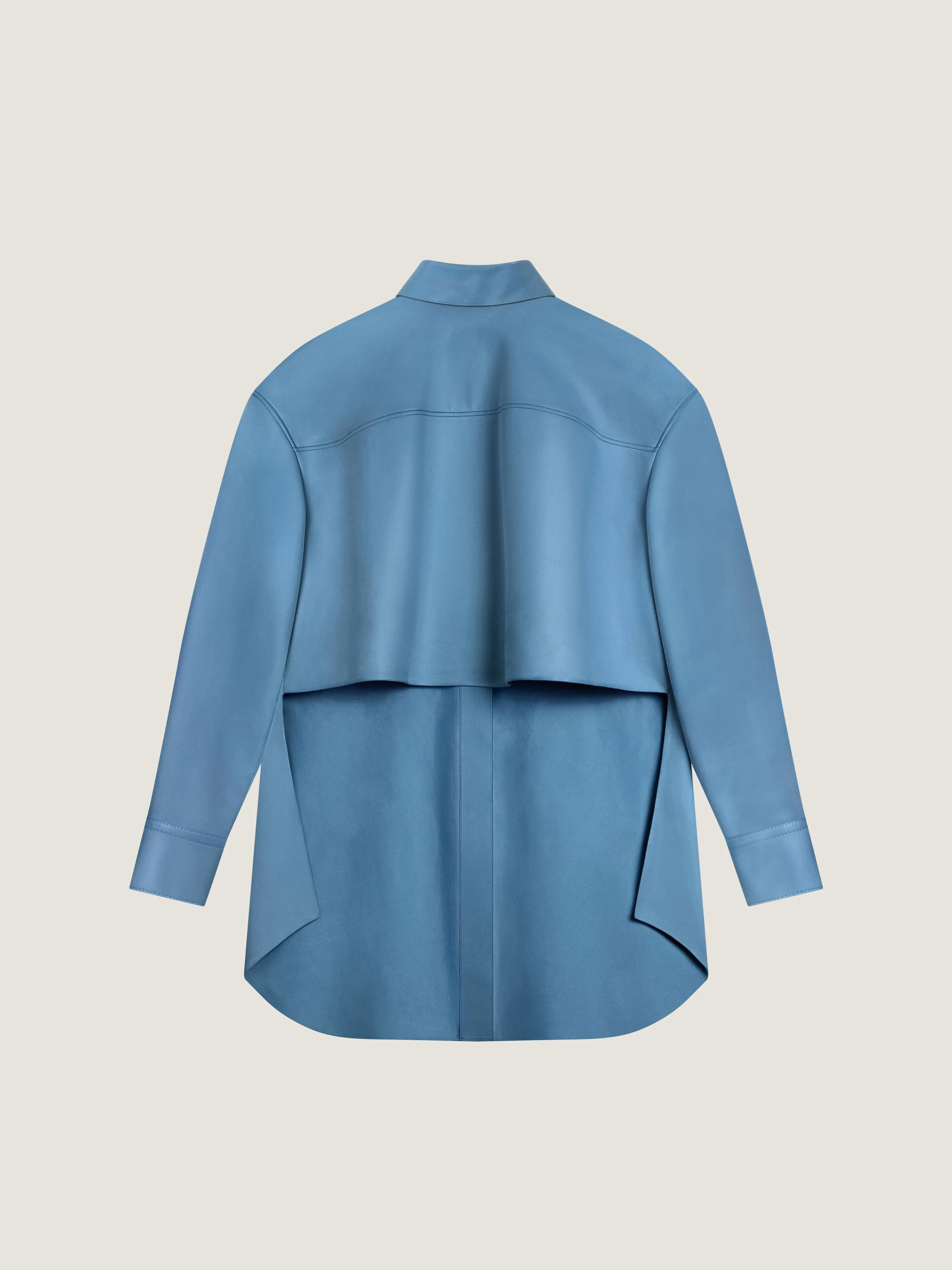 BACK-TO-FRONT TIE-UP SHIRT IN NAPPA LEATHER - 1