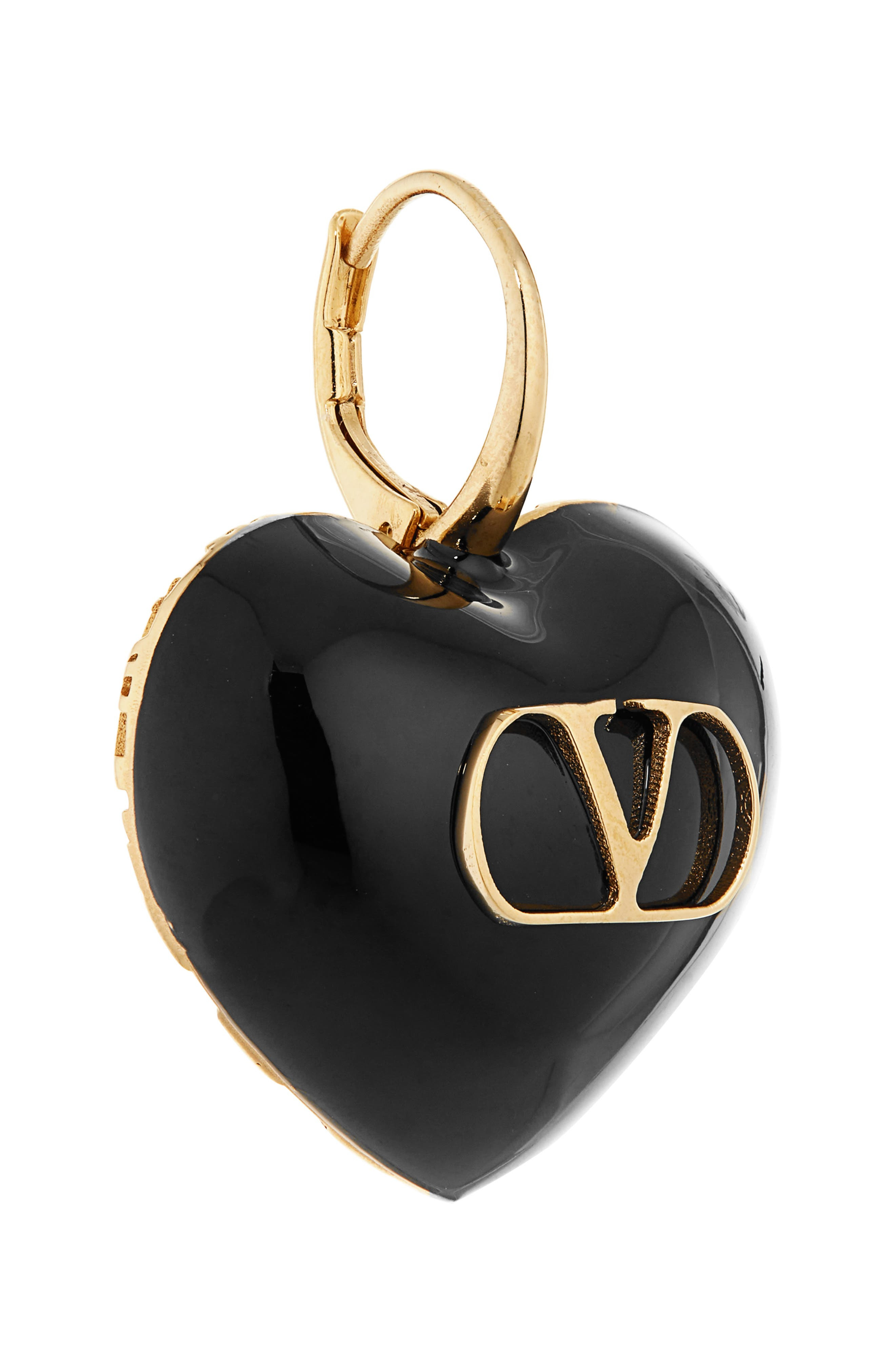 Valentino Garavani Coeur Royal Drop Earrings in Oro/Nero at Nordstrom - 4