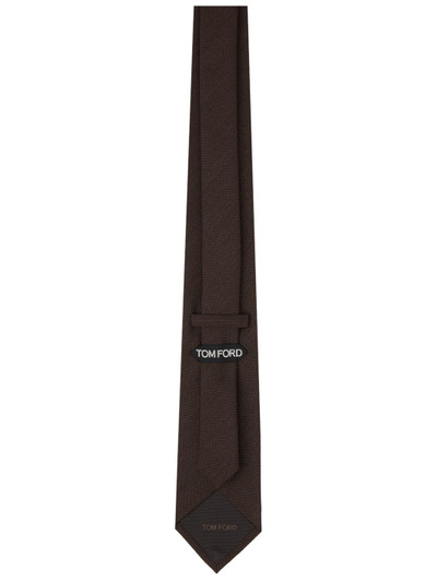 TOM FORD Brown Textured Tie outlook