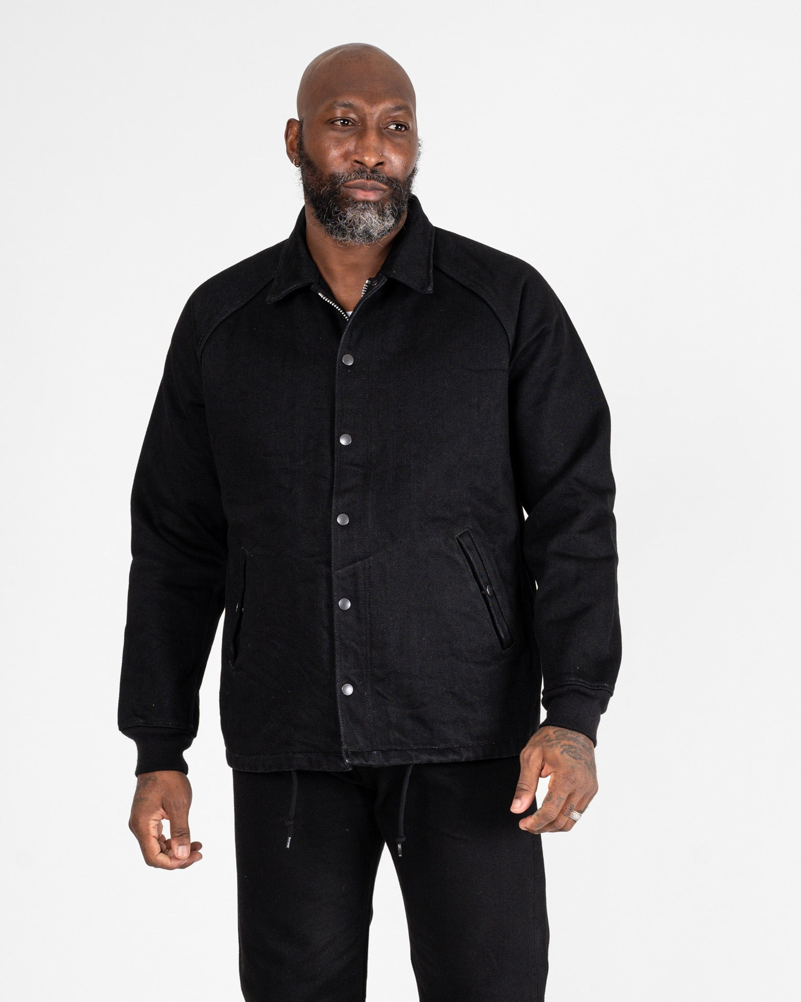 IHJ-142-BLK 21oz Serge Windbreaker - Black - 2