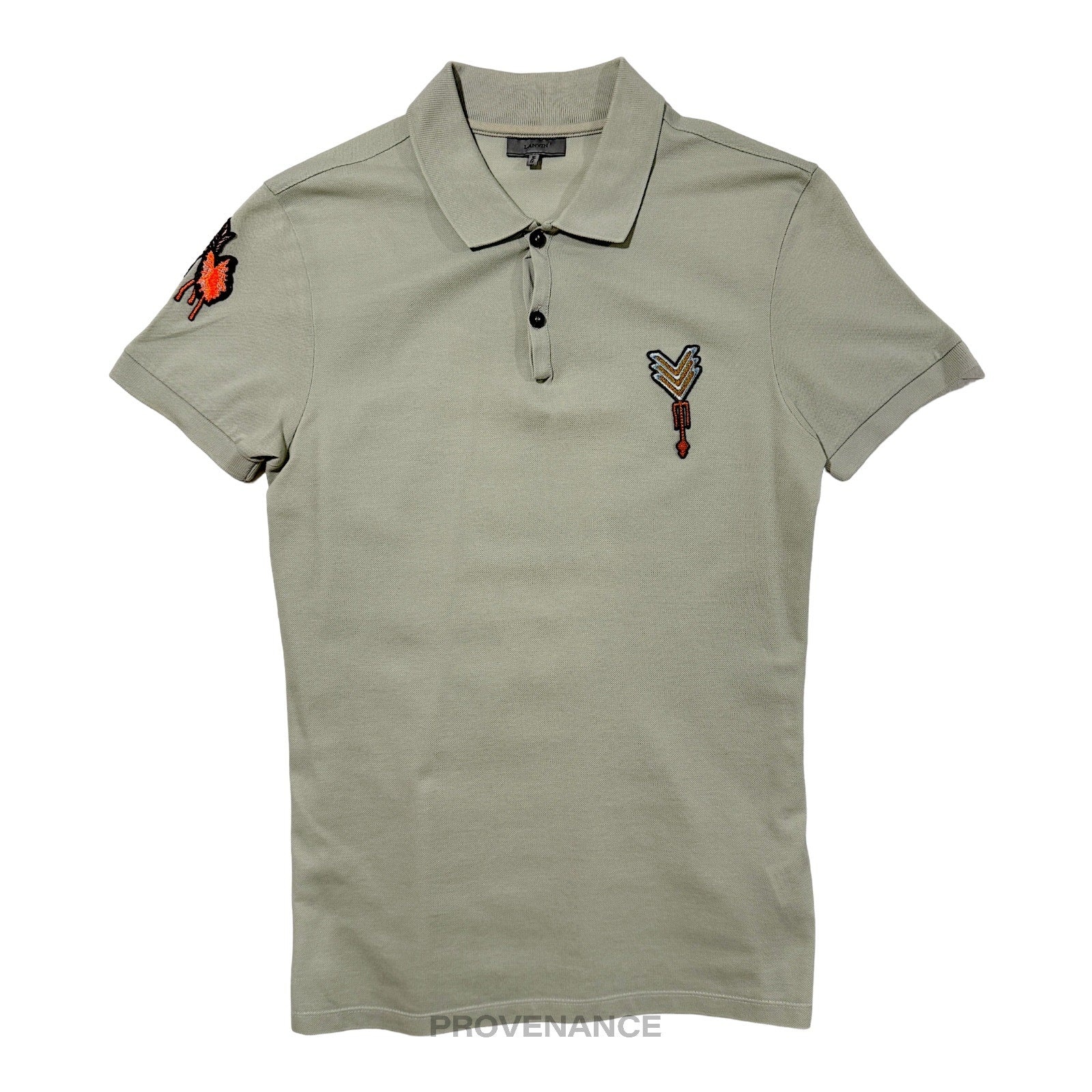 Lanvin Embroidered Polo Shirt - Sea Foam Green Pique XS - 1