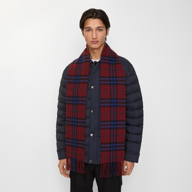 Narrow Check Cashmere Scarf 7