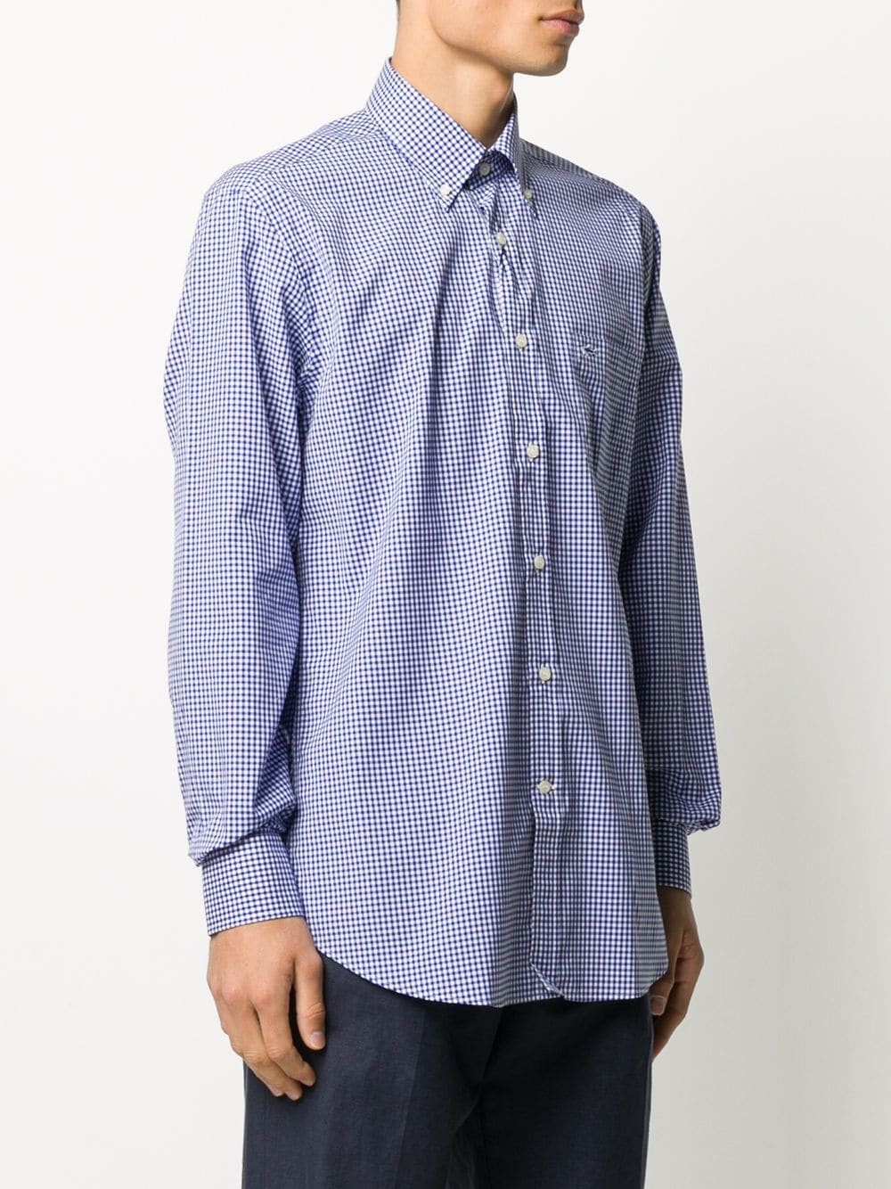 check-print button-down shirt - 3