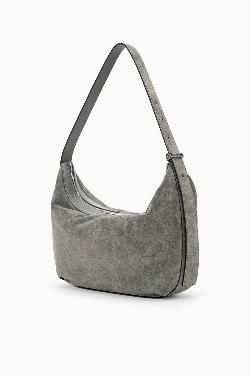 STAUD LARGE DEMY SHOULDER BAG STORM SUEDE 3