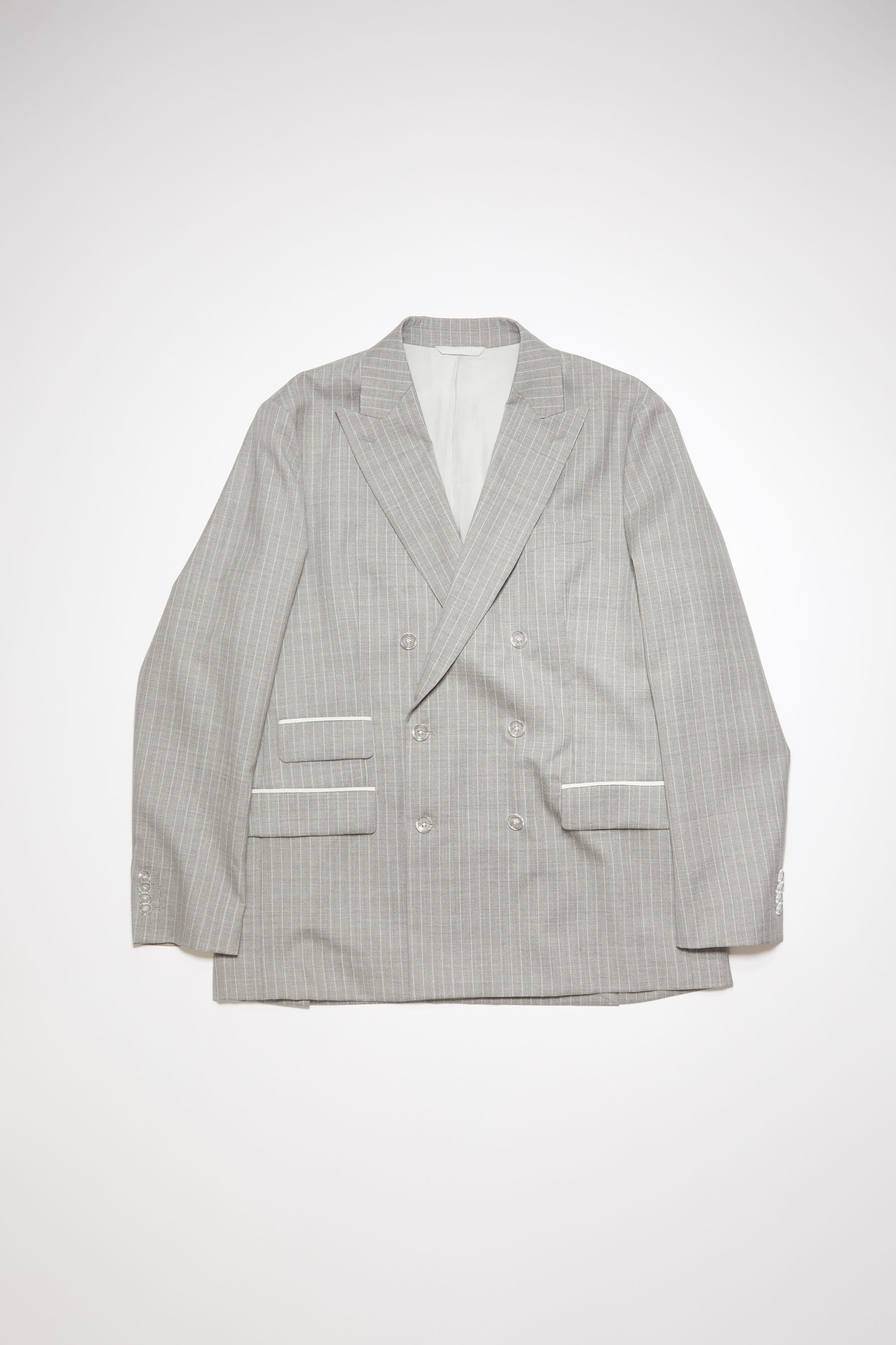 Double-breasted suit jacket - Pearl grey - 7