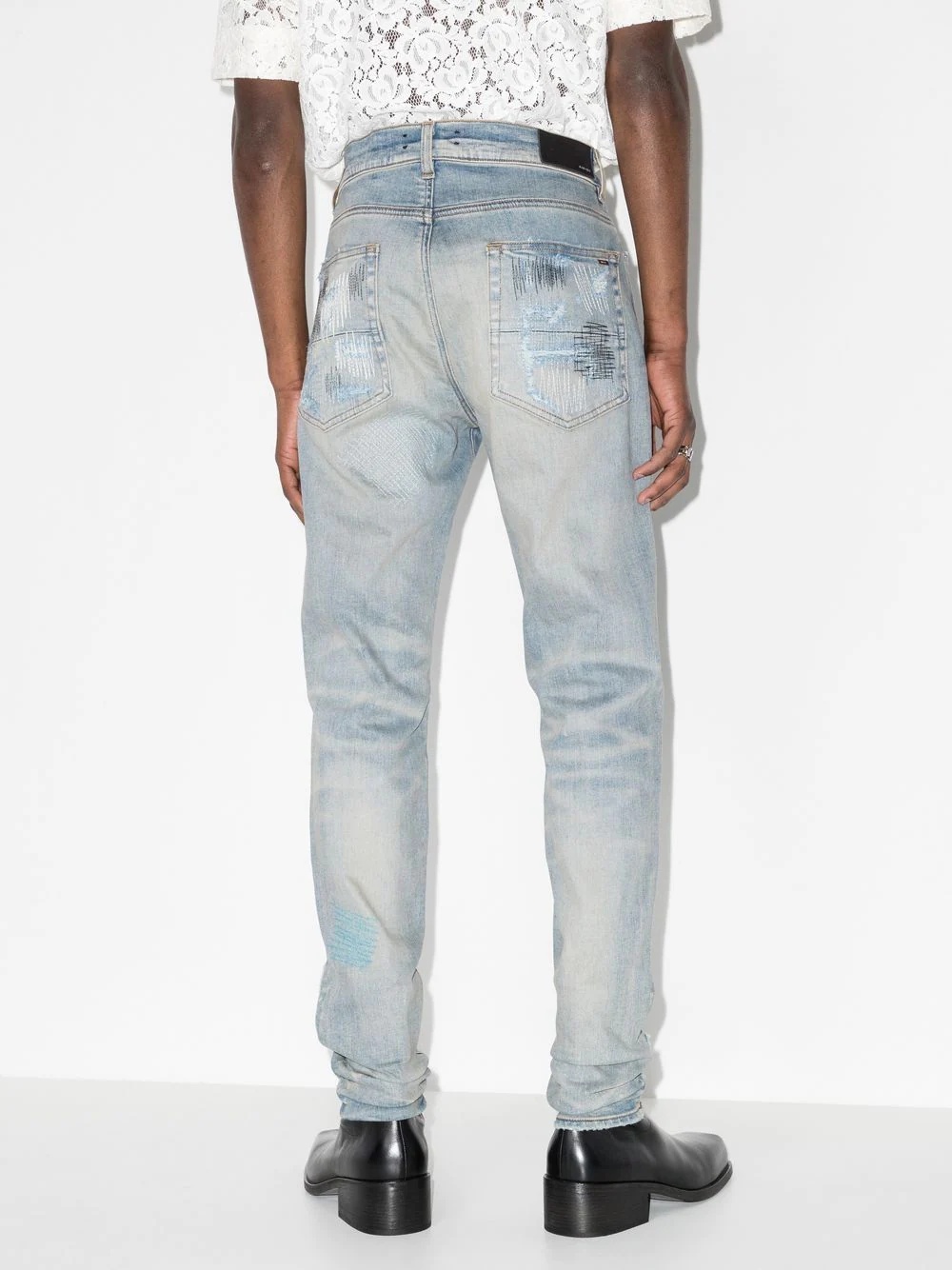 distressed-finish skinny jeans - 3