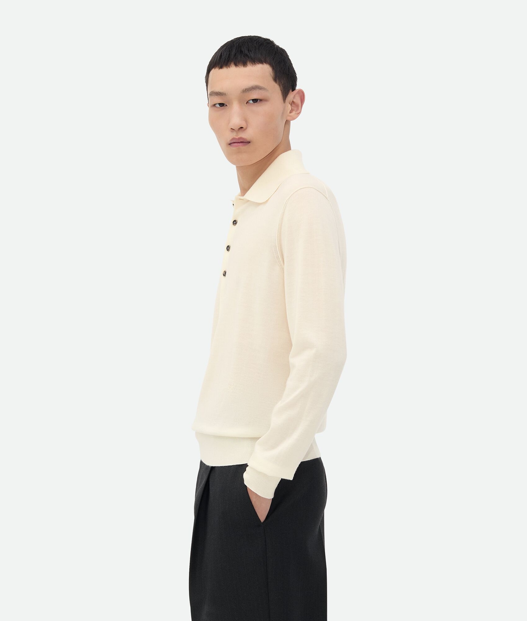 Light Fine Cashmere Polo Jumper - 2