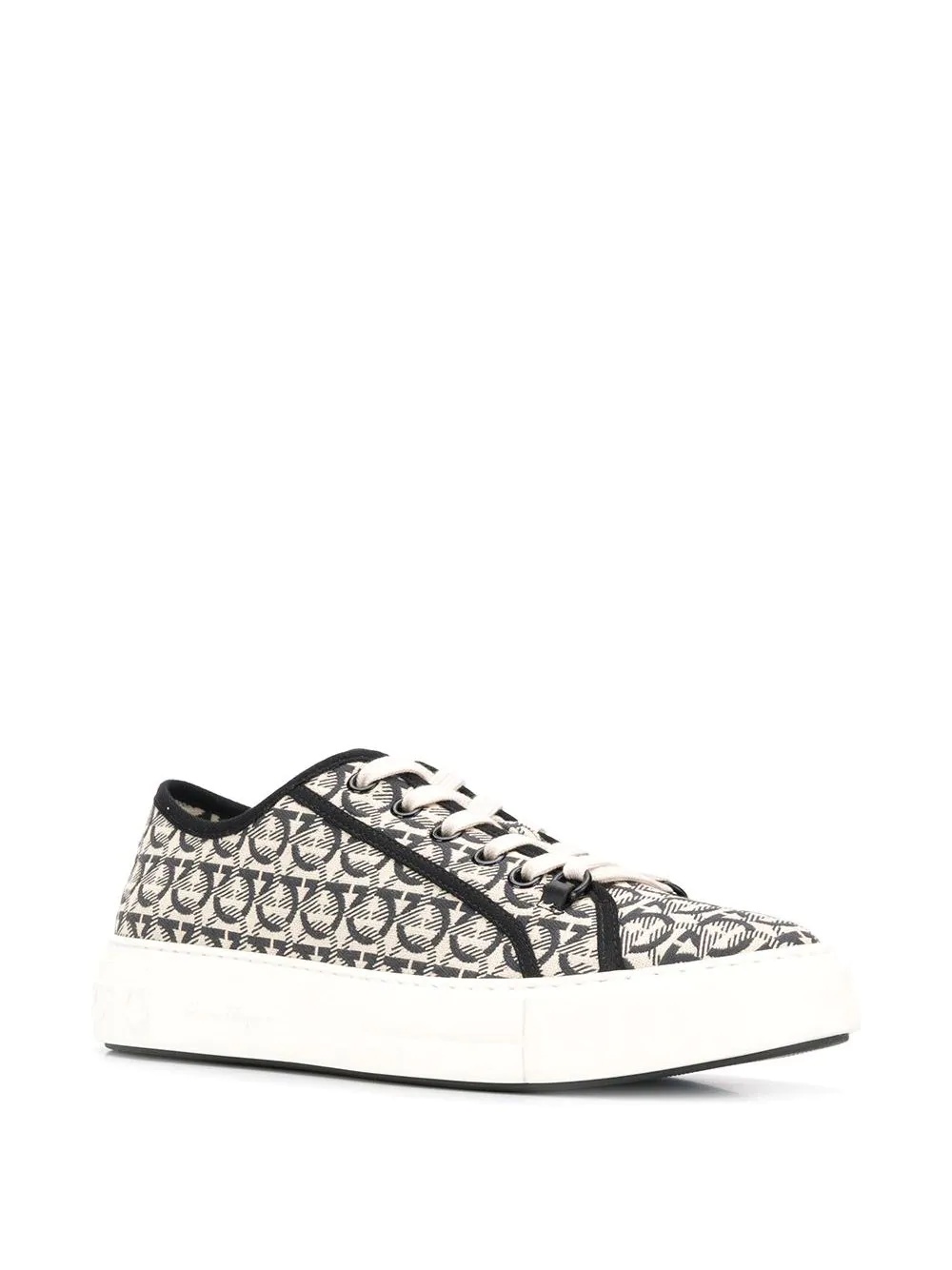 Gancini print low-top sneakers - 2