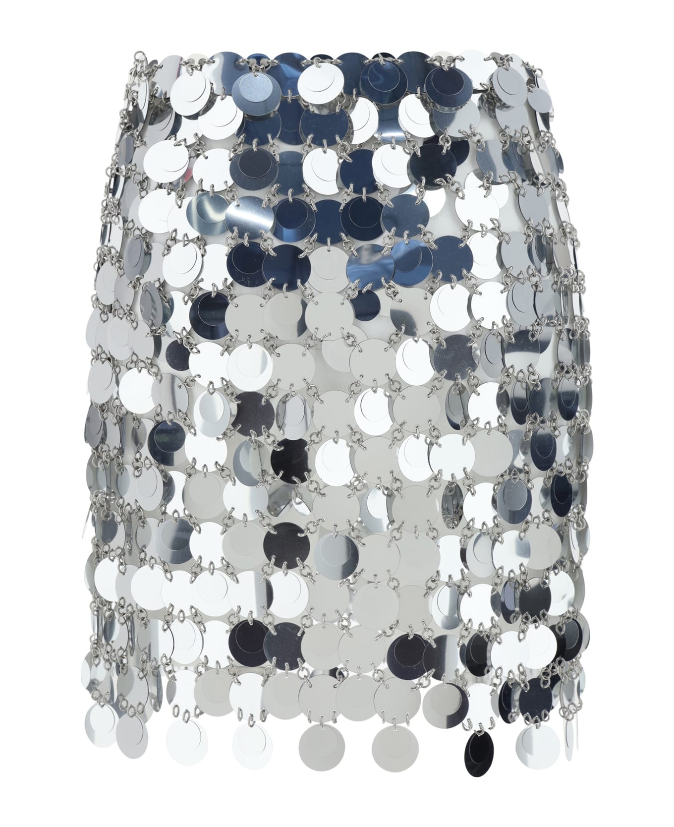 Mini Skirt With Circular Mirror Effect Discs - 2