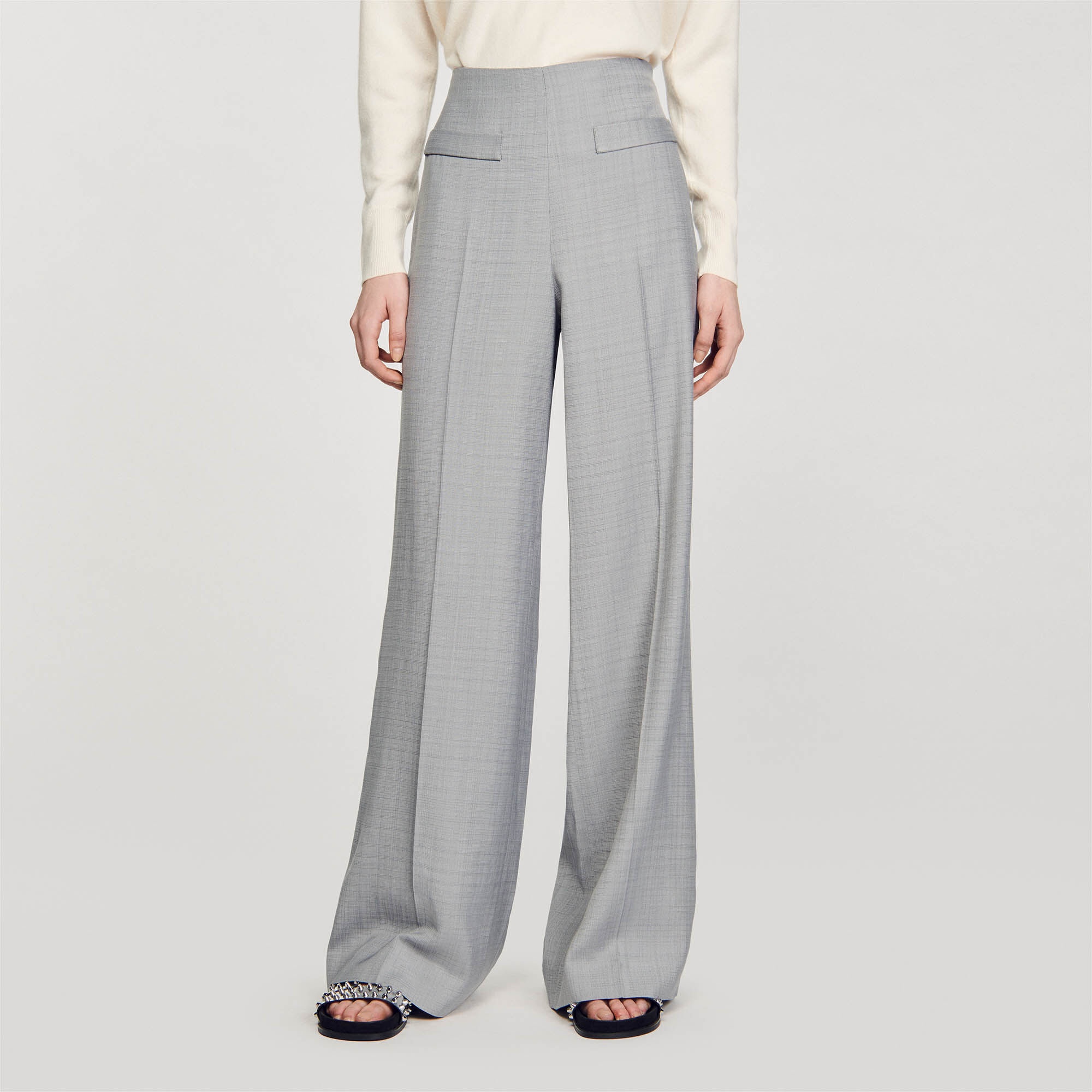 HIGH-WAISTED FLARED TROUSERS - 5