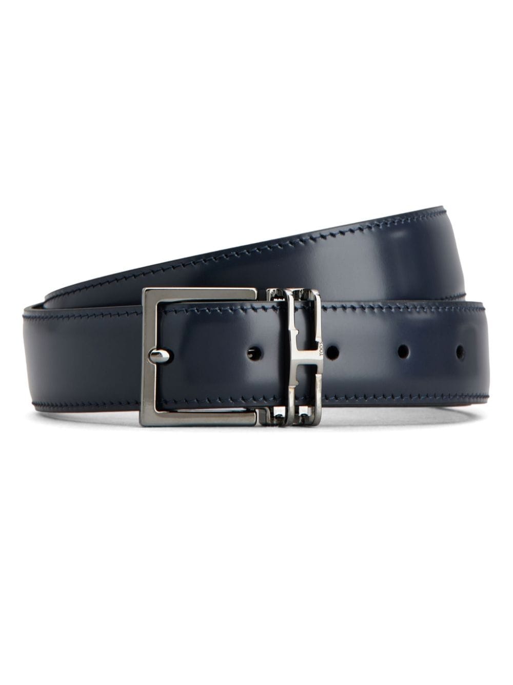reversible leather buckle belt - 3