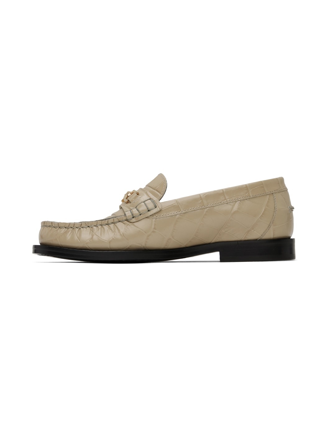 Beige Croc-Effect Medusa '95 Loafers - 3
