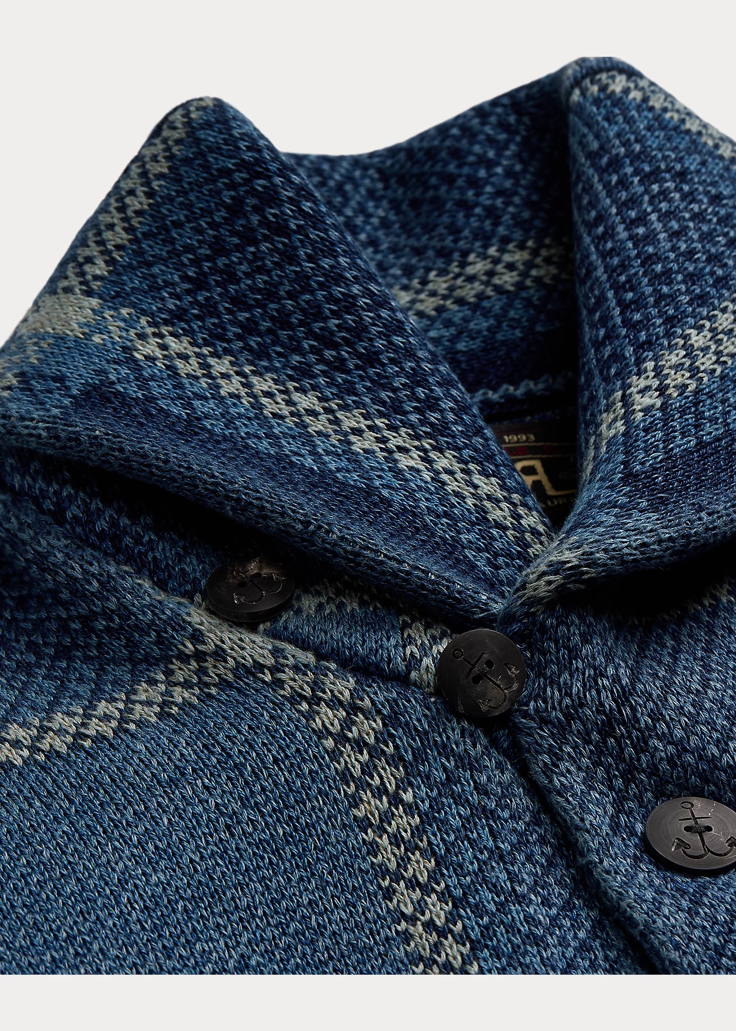 Indigo Plaid Cotton-Linen Cardigan - 3