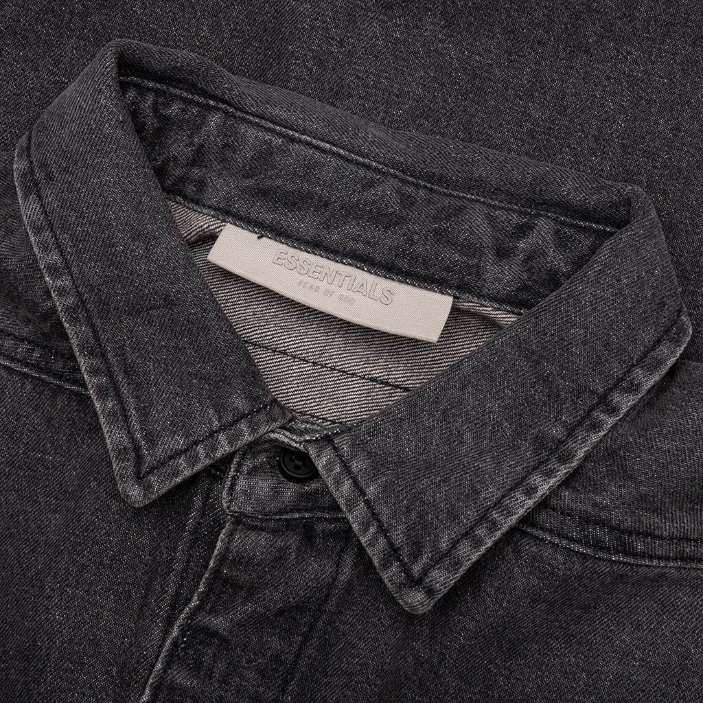FEAR OF GOD ESSENTIALS DENIM L/S SHIRT - BLACK - 3