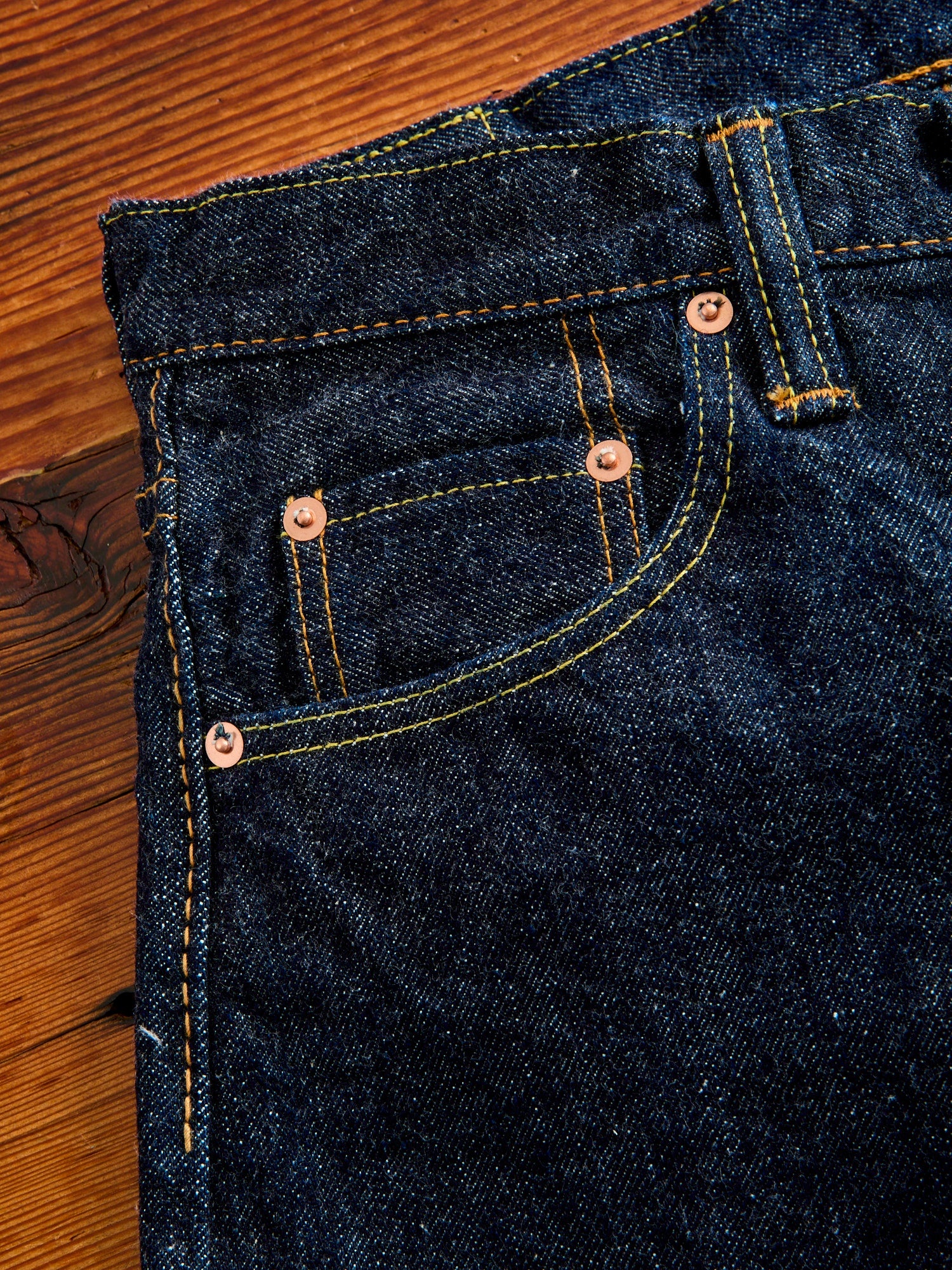 PBE-003 17oz Beige Core Pop-up Selvedge Denim - Regular Straight Fit - 8