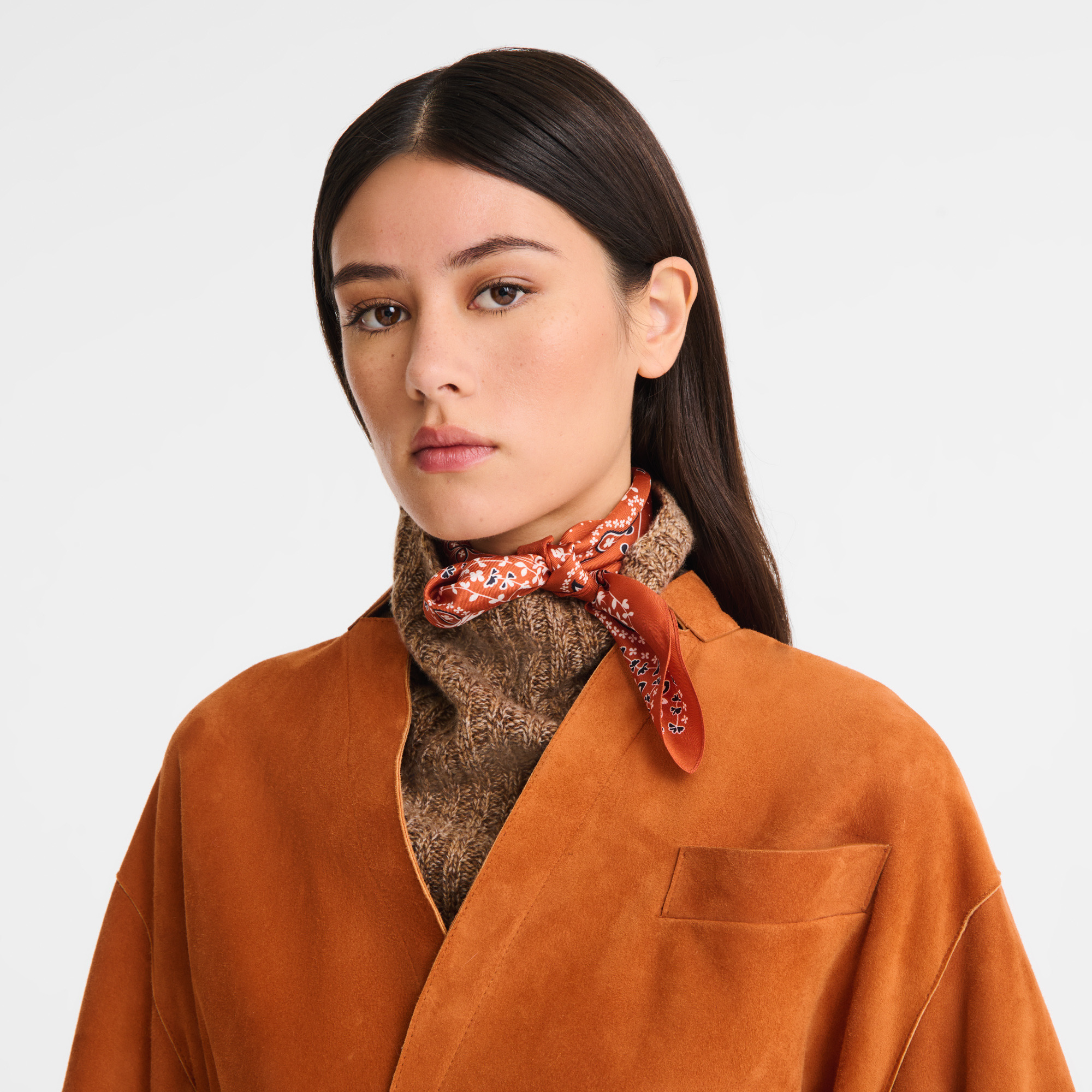 French Bandana Silk scarf 50 Brick - OTHER - 2