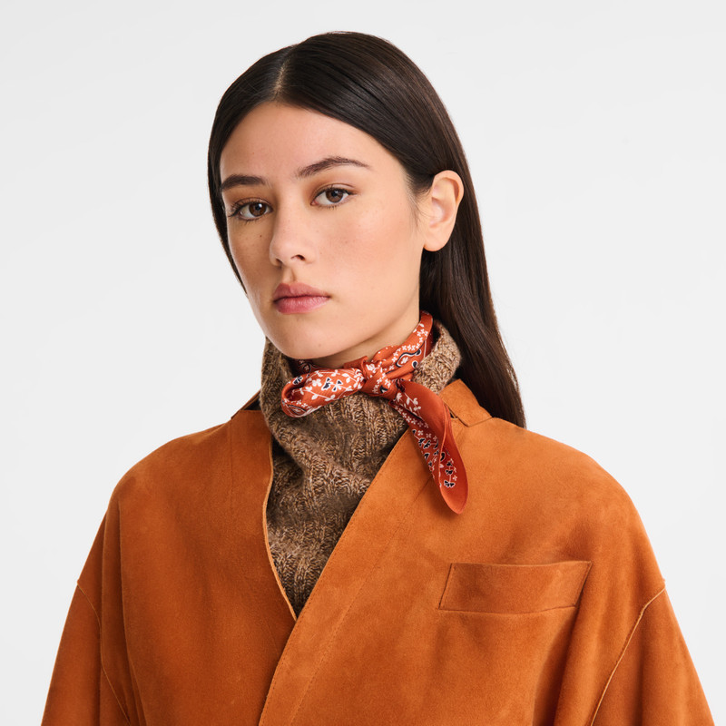 Longchamp French Bandana Silk scarf 50 Brick - OTHER outlook