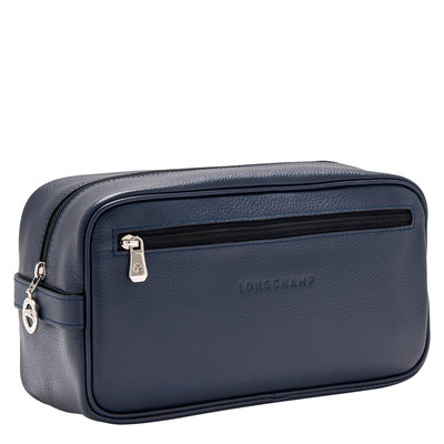 Longchamp Le Foulonné Toiletry case Navy - Leather outlook