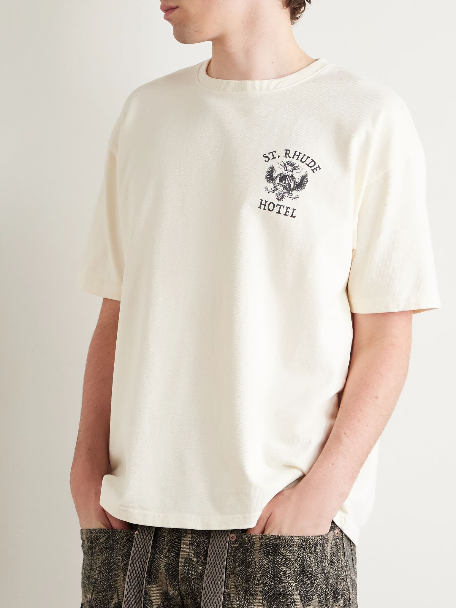Logo-Print Cotton-Jersey T-Shirt White - 3