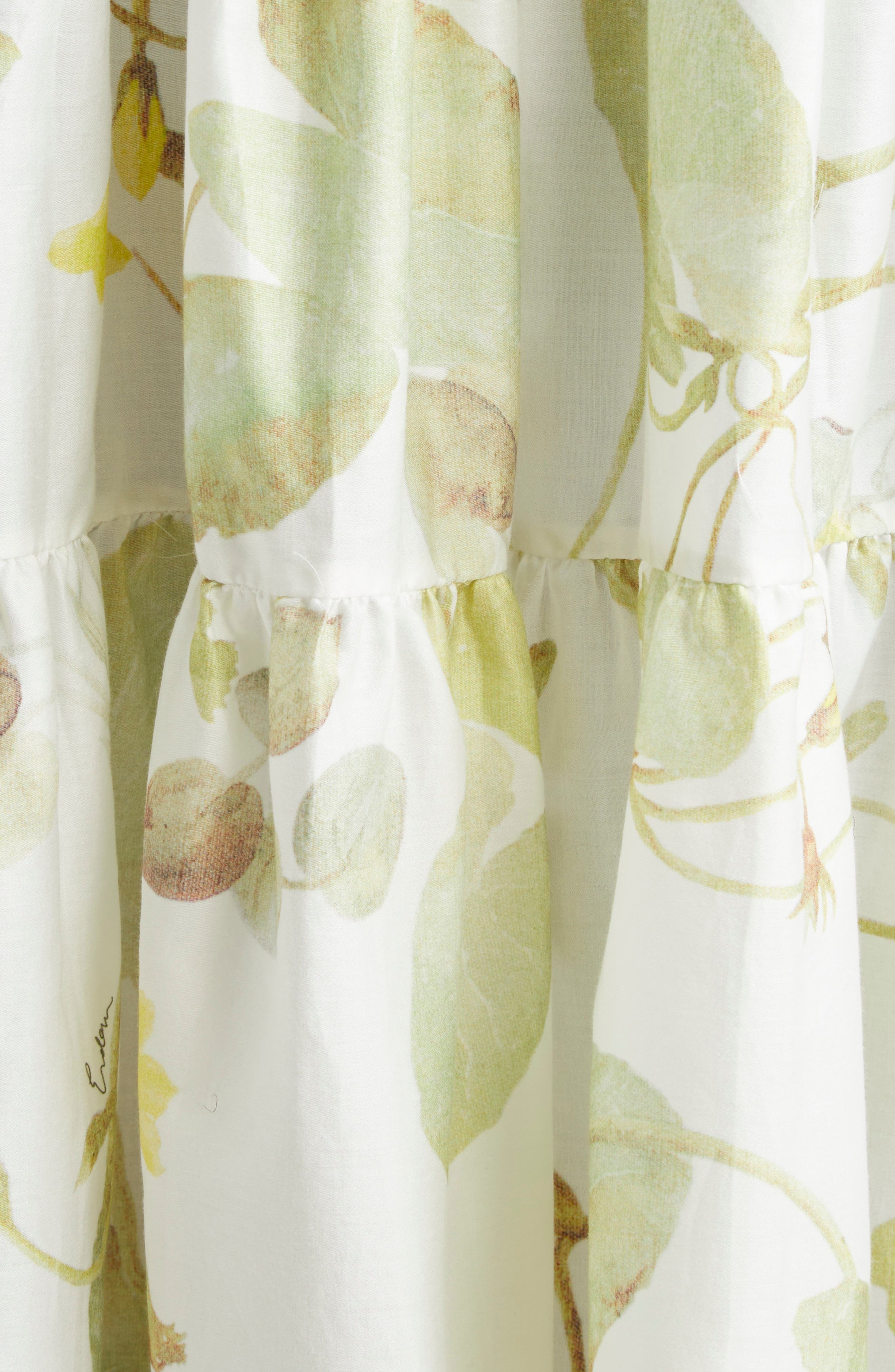 Erdem Strappy Cotton Poplin Fit & Flare Dress in Lilypad Vine White at Nordstrom - 6