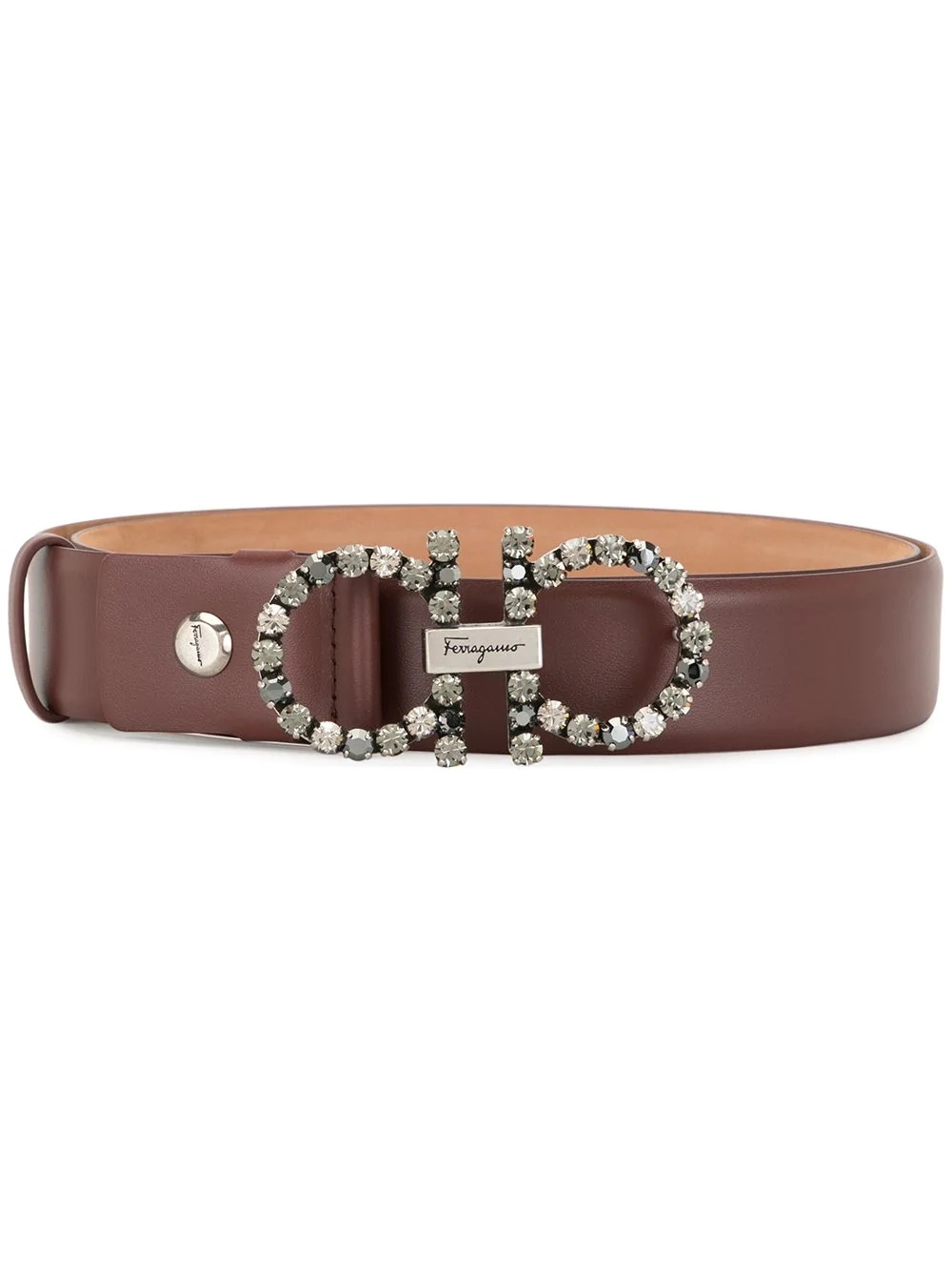 bejewelled adjustable Gancini buckle belt - 1