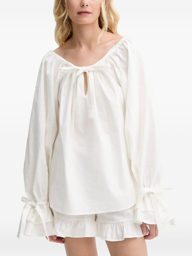 tie ruffle blouse 1