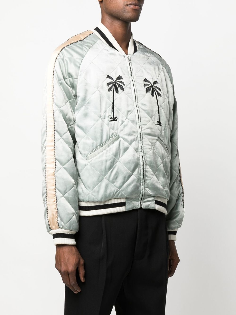 embroidered-motif quilted jacket - 3