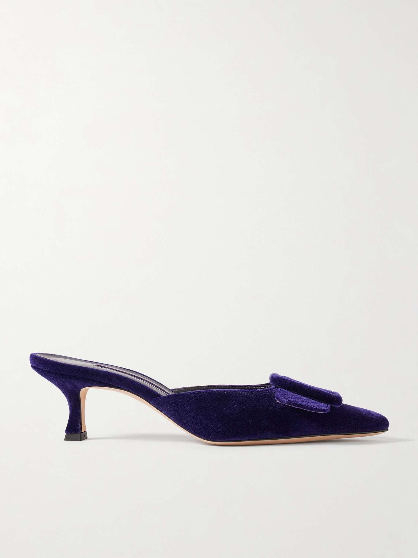 Maysale 50 buckled velvet mules - 1