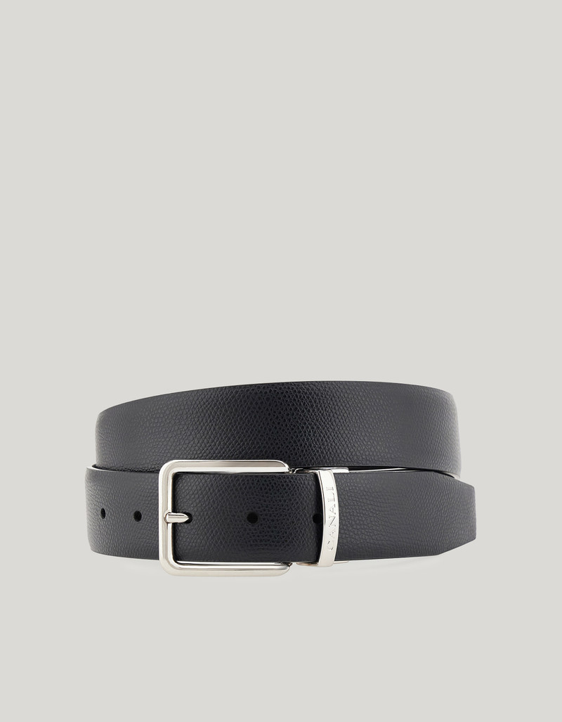BELT IN SMOOTH AND PALMELLATO CALFSKIN IN BLACK AND DARK BROWN 1