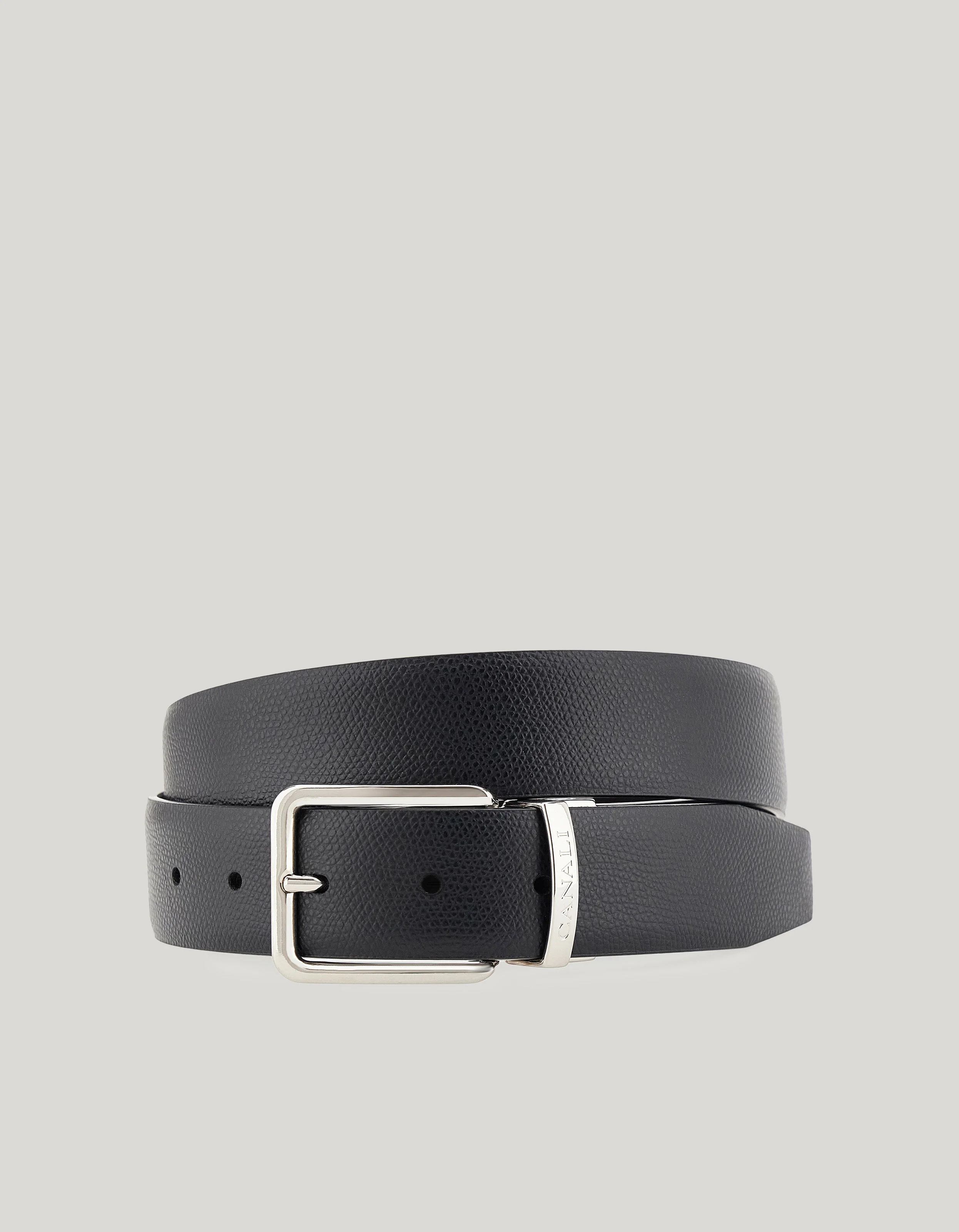 BELT IN SMOOTH AND PALMELLATO CALFSKIN IN BLACK AND DARK BROWN - 1