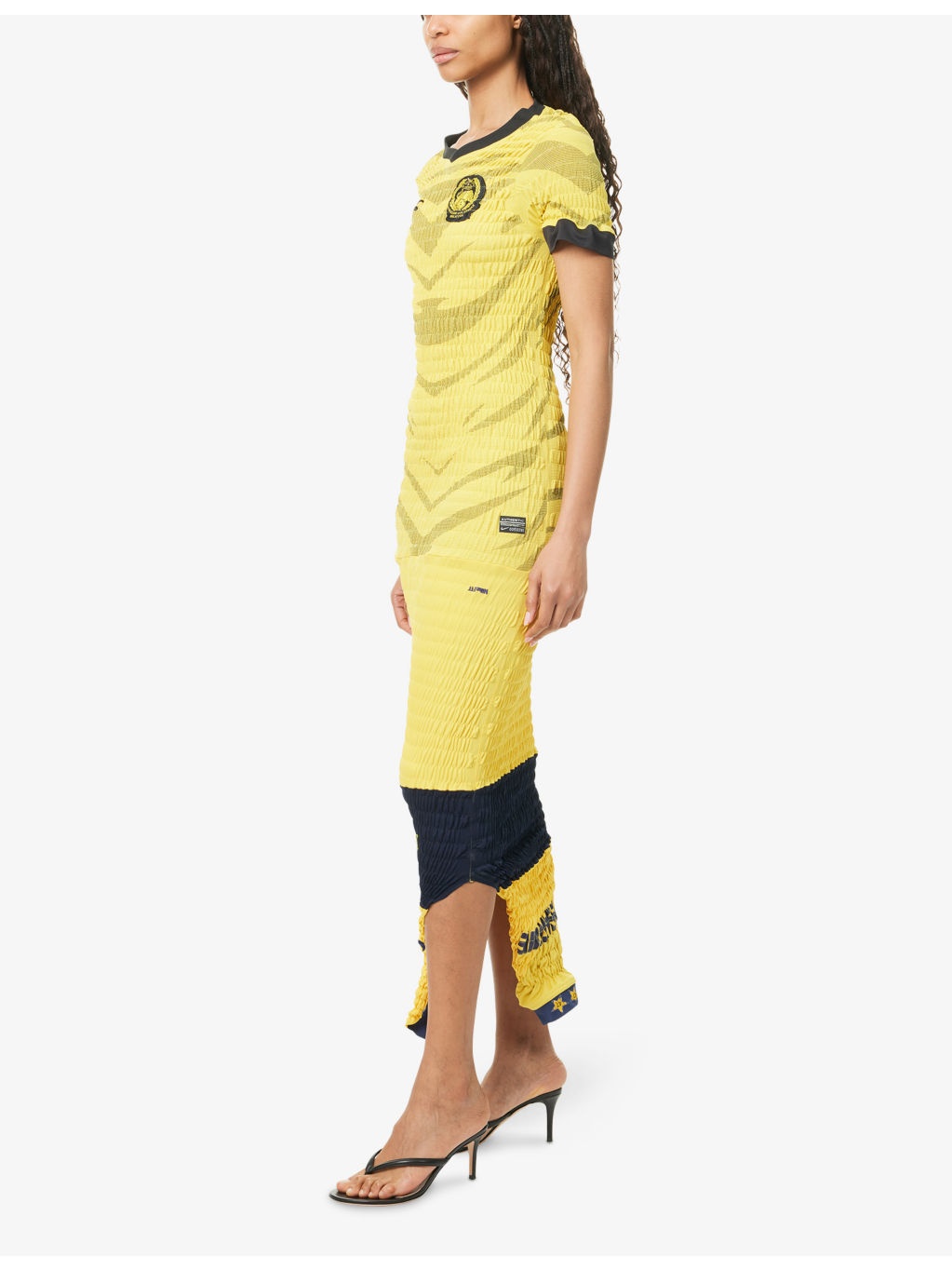 Reconstitued Shirred Football Woven Maxi Dress - 3