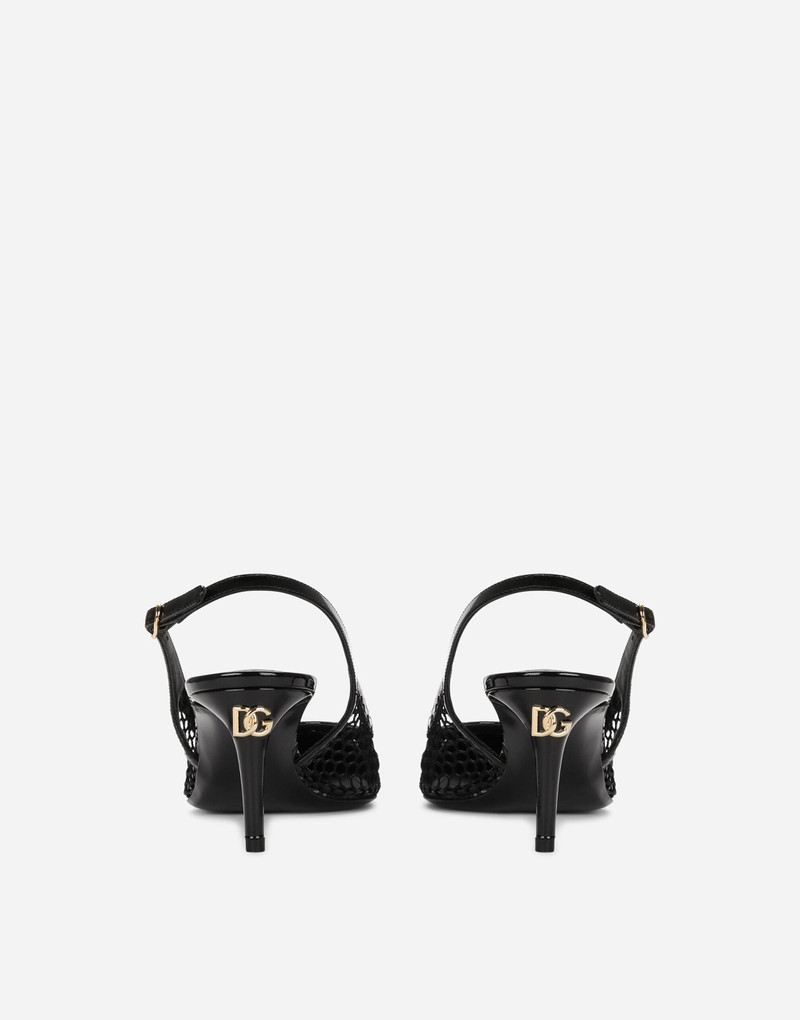 Dolce & Gabbana Patent leather and mesh slingbacks outlook