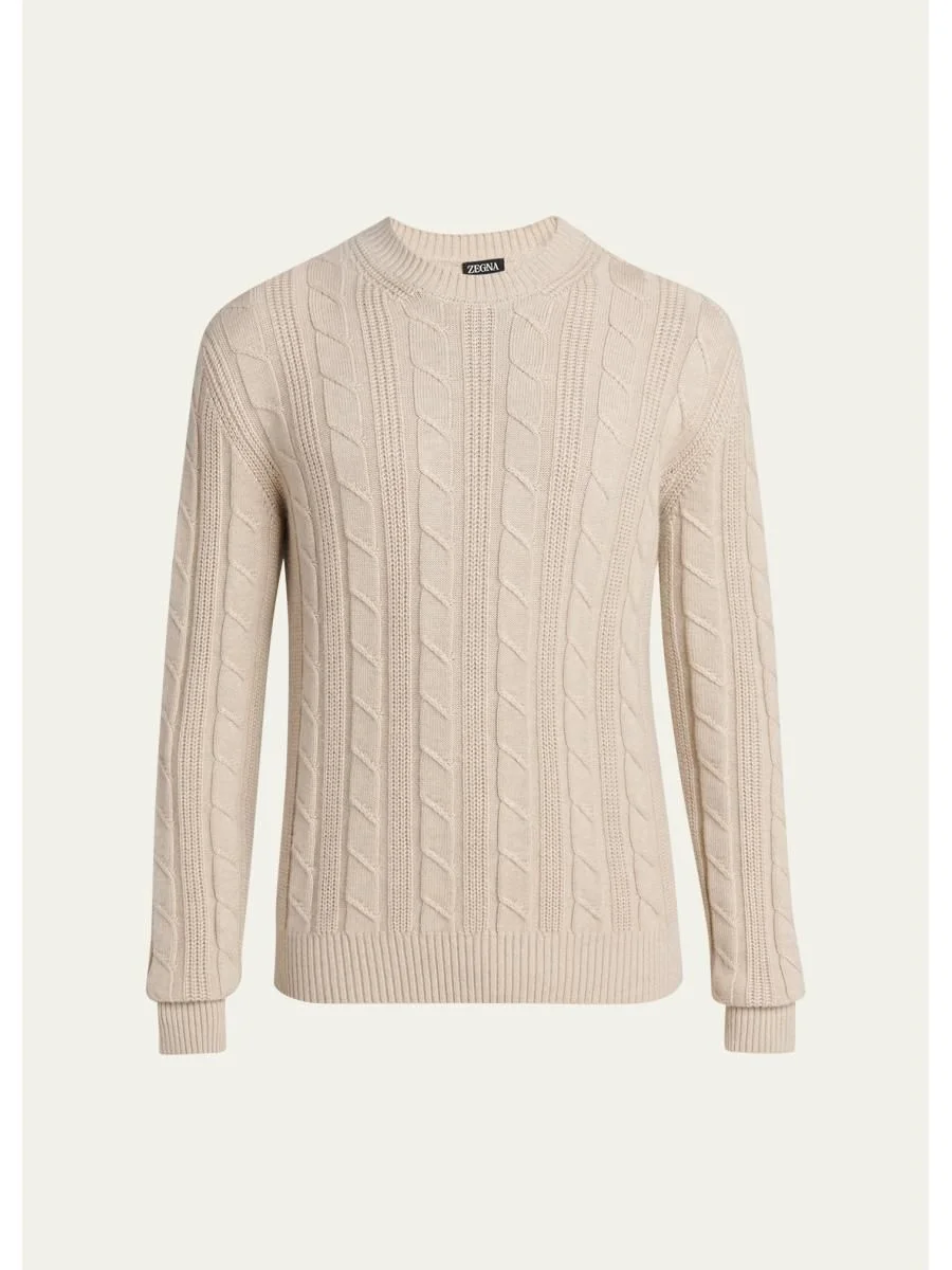 Men's 7gg Oasi Cashmere Cable Crewneck Sweater - 1