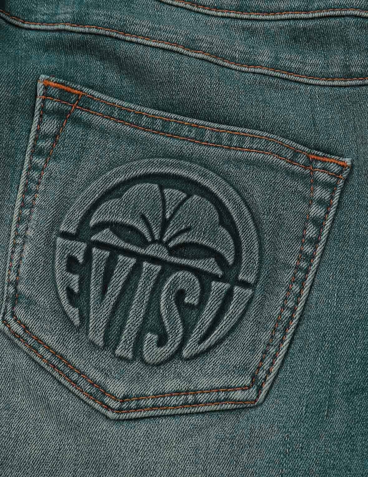 SEAGULL AND KAMON EMBOSSED SKINNY JEANS - 8