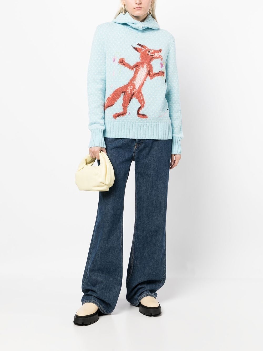 printed knit hoodie - 2