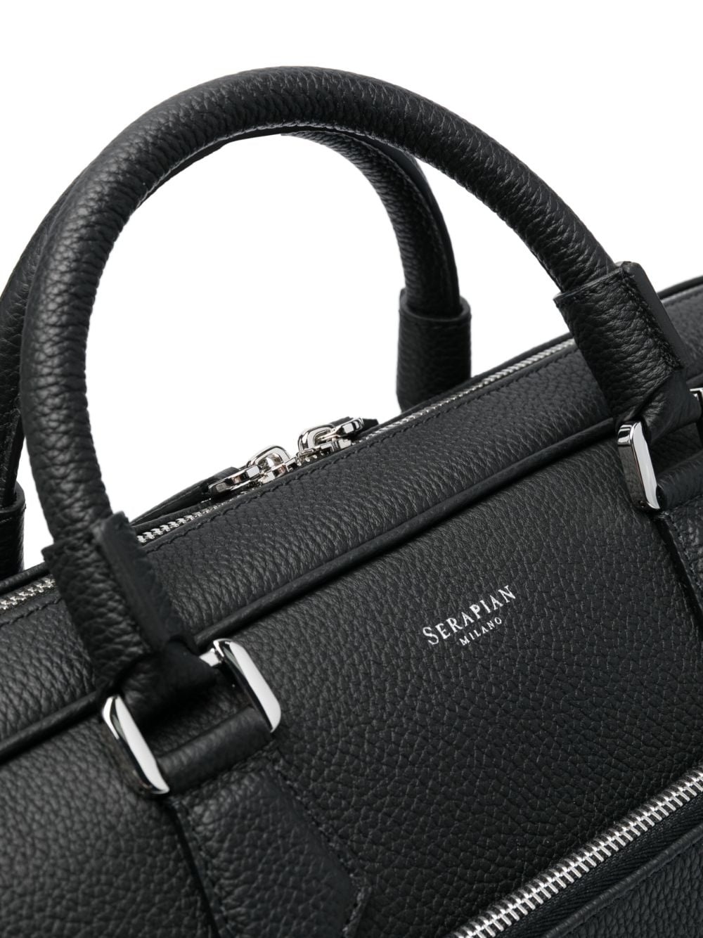 logo-print leather laptop bag - 3