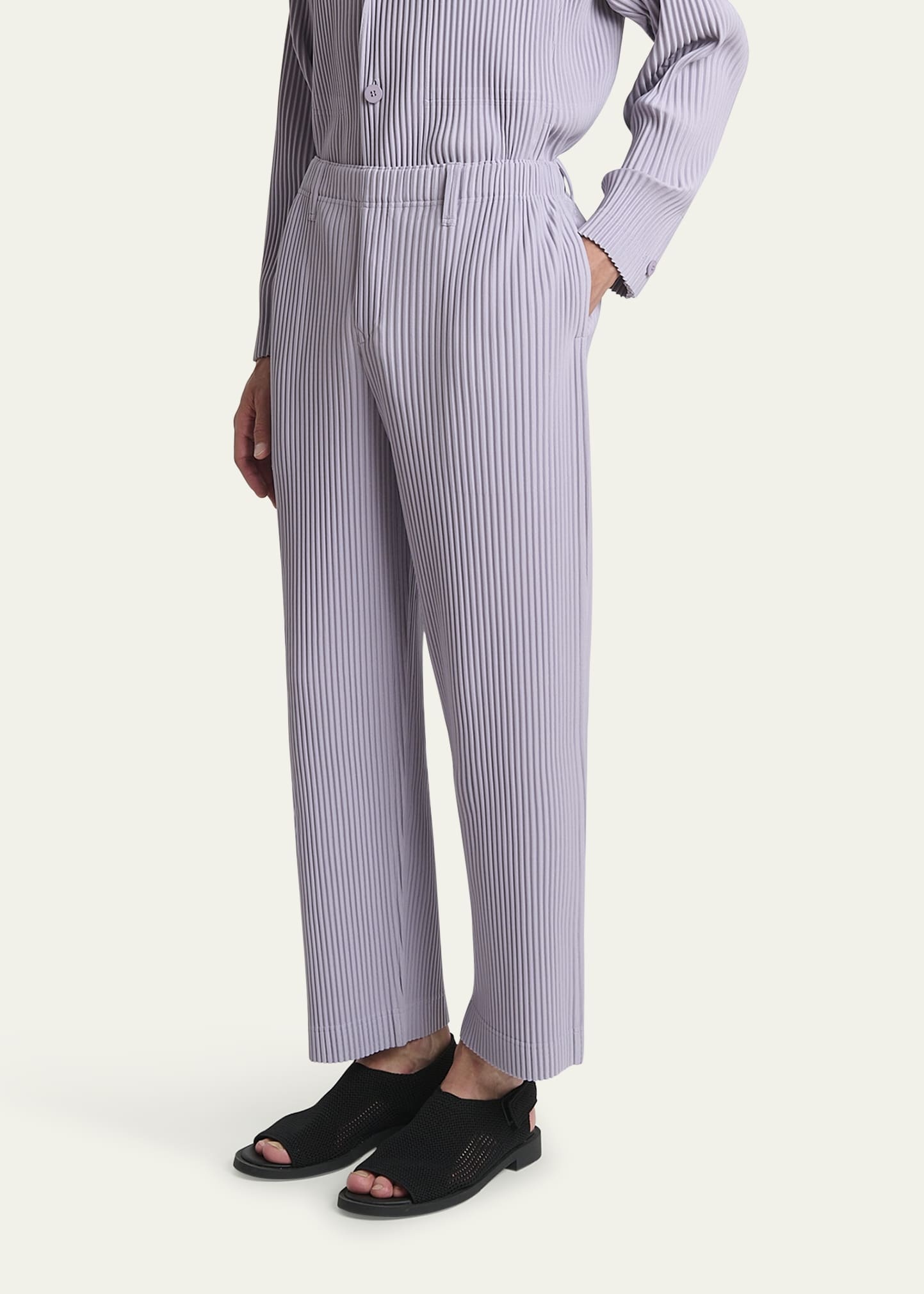 Men's Tailored Pleats Straight-Leg Pants - 4