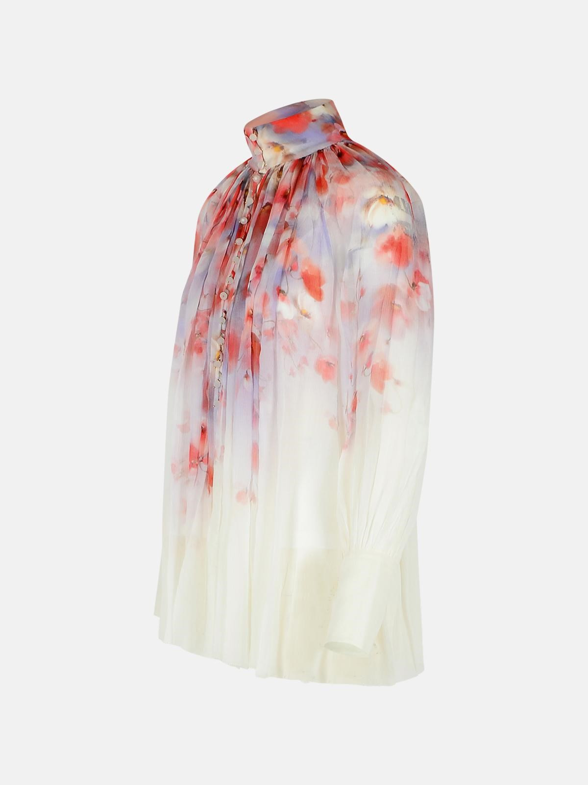 'CRUSH SMOCK' MULTICOLOR POLYESTER BLEND BLOUSE - 2