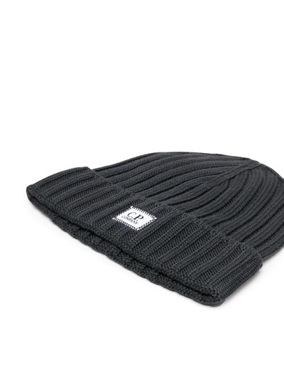 C.P. Company logo patch beanie outlook