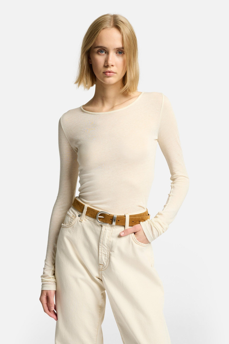 Long Sleeve Crew in White 3