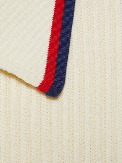 GUCCI stripe-trim knitted polo shirt outlook